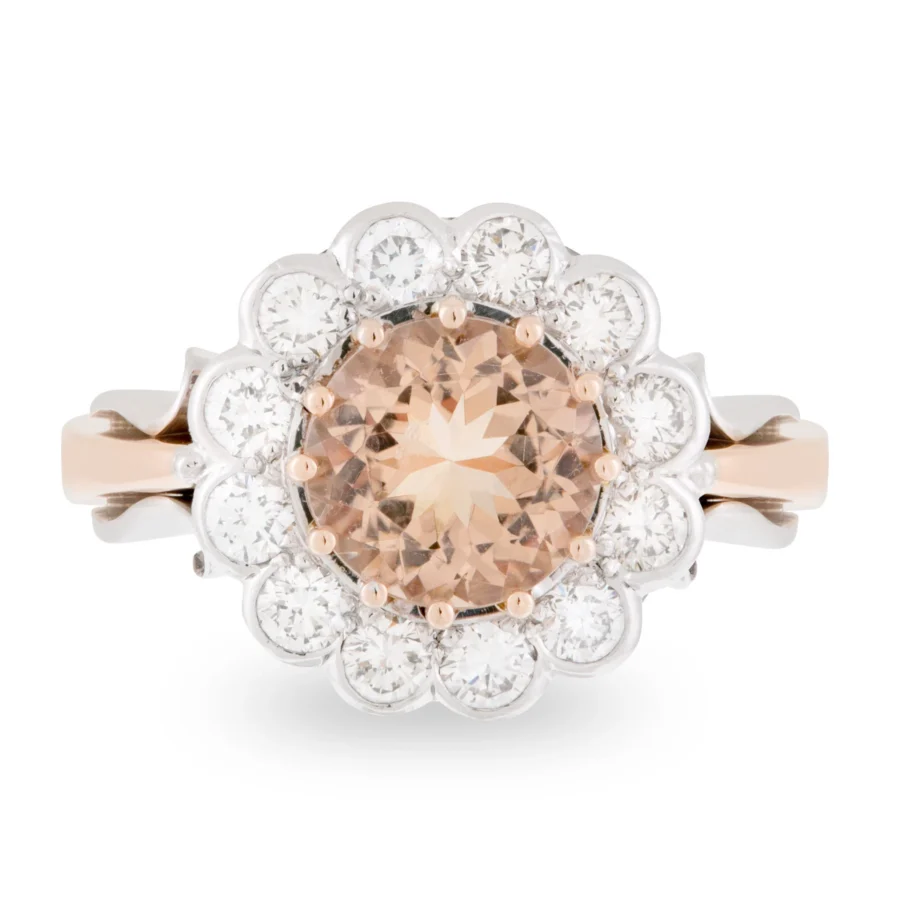 Round Morganite Daisy Ring