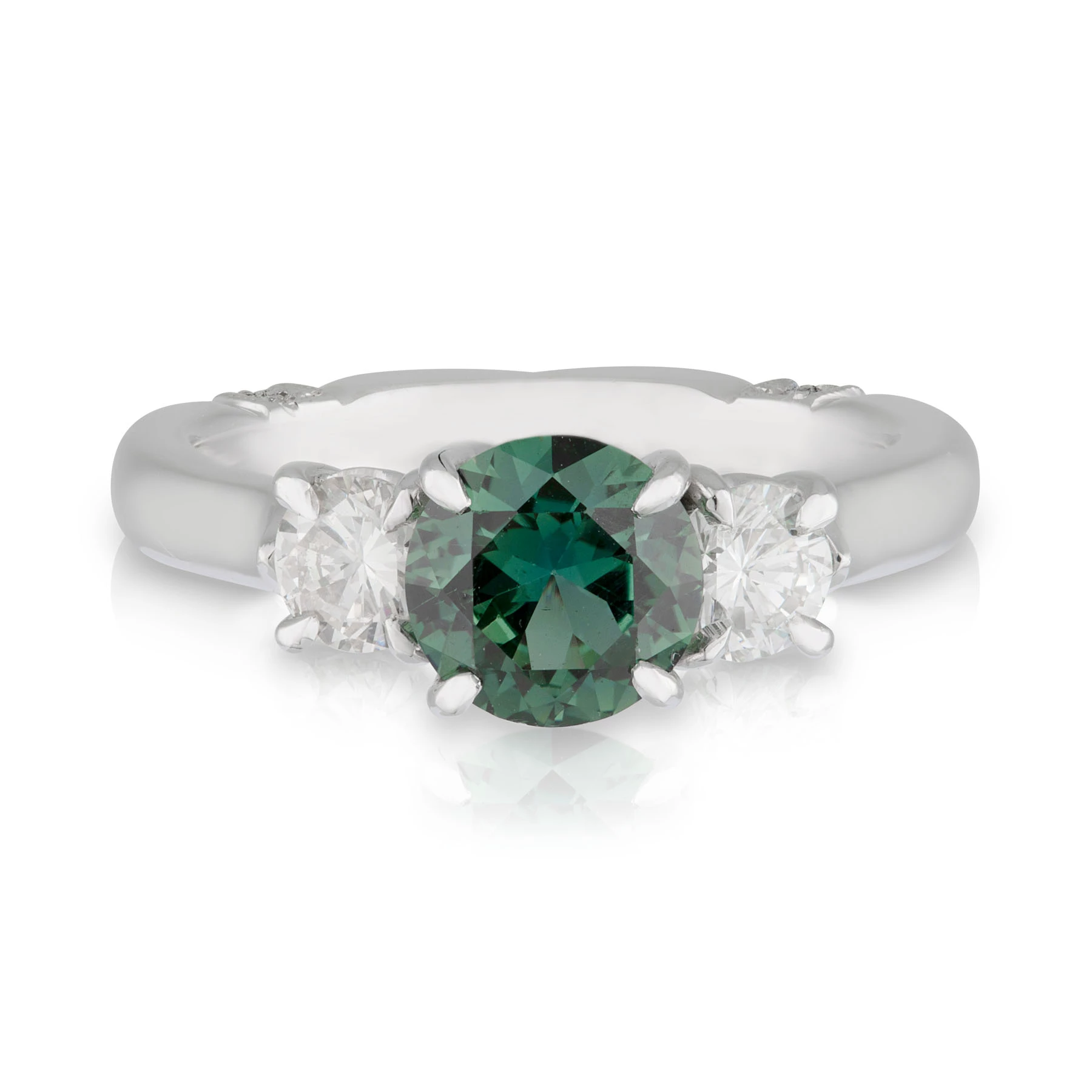 Sapphire Diamond Trilogy Engagement Ring
