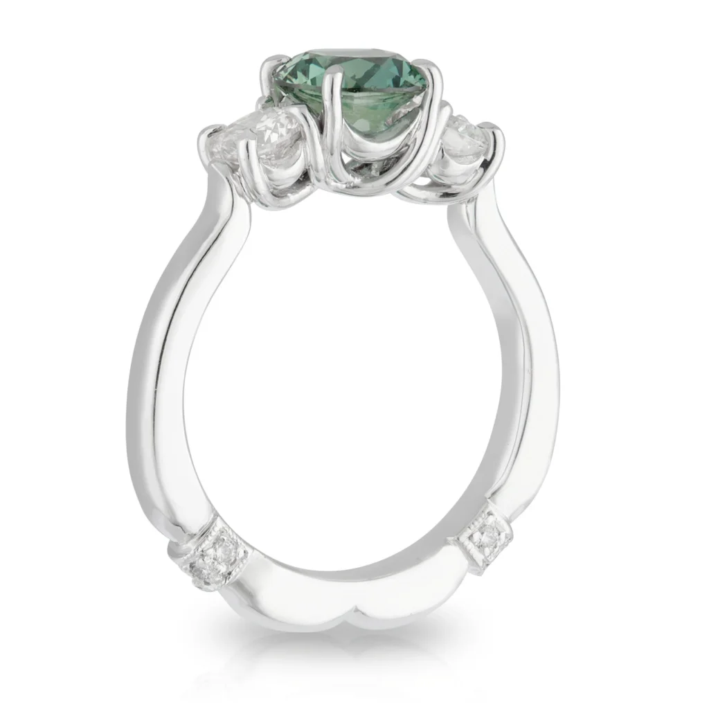 Sapphire Diamond Trilogy Engagement Ring