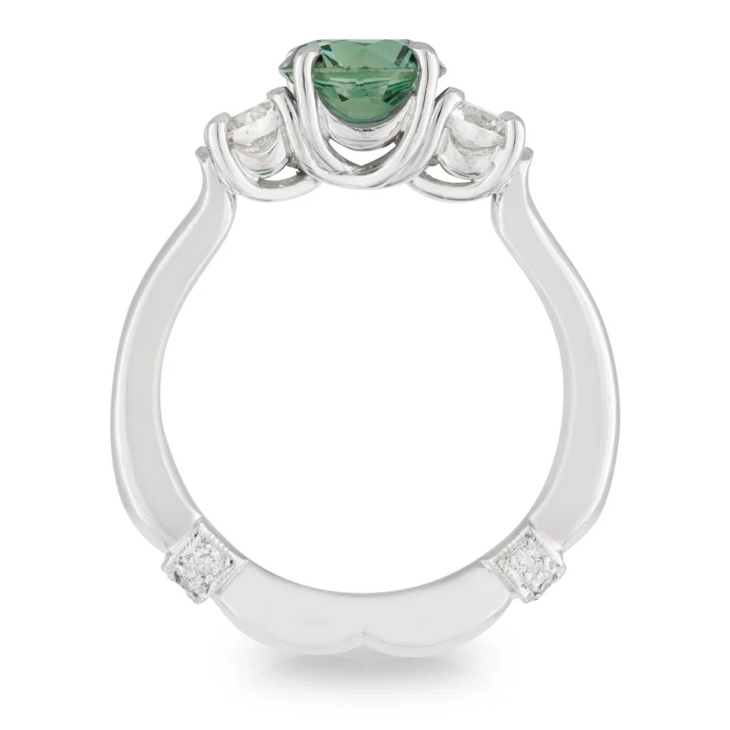 Sapphire Diamond Trilogy Engagement Ring