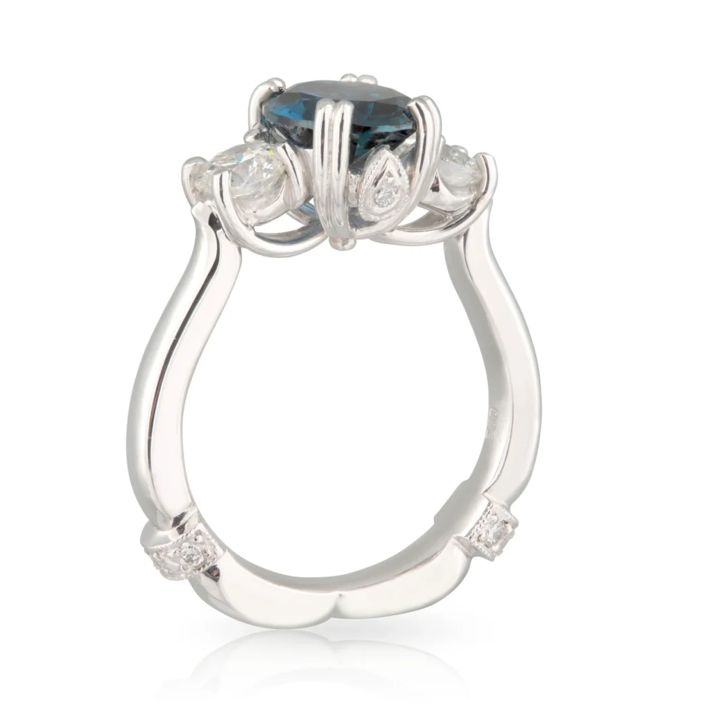 Sapphire Trilogy Diamond Engagement Ring