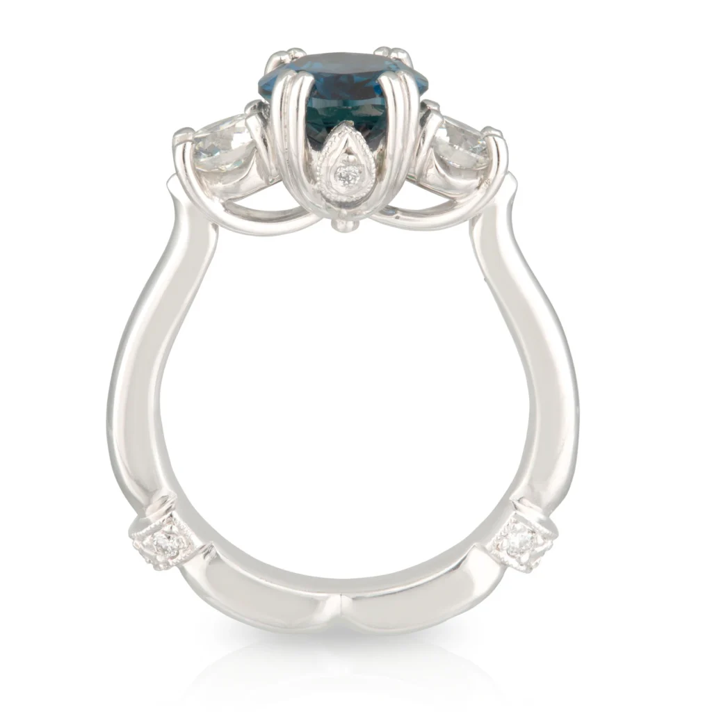 Sapphire Trilogy Diamond Engagement Ring