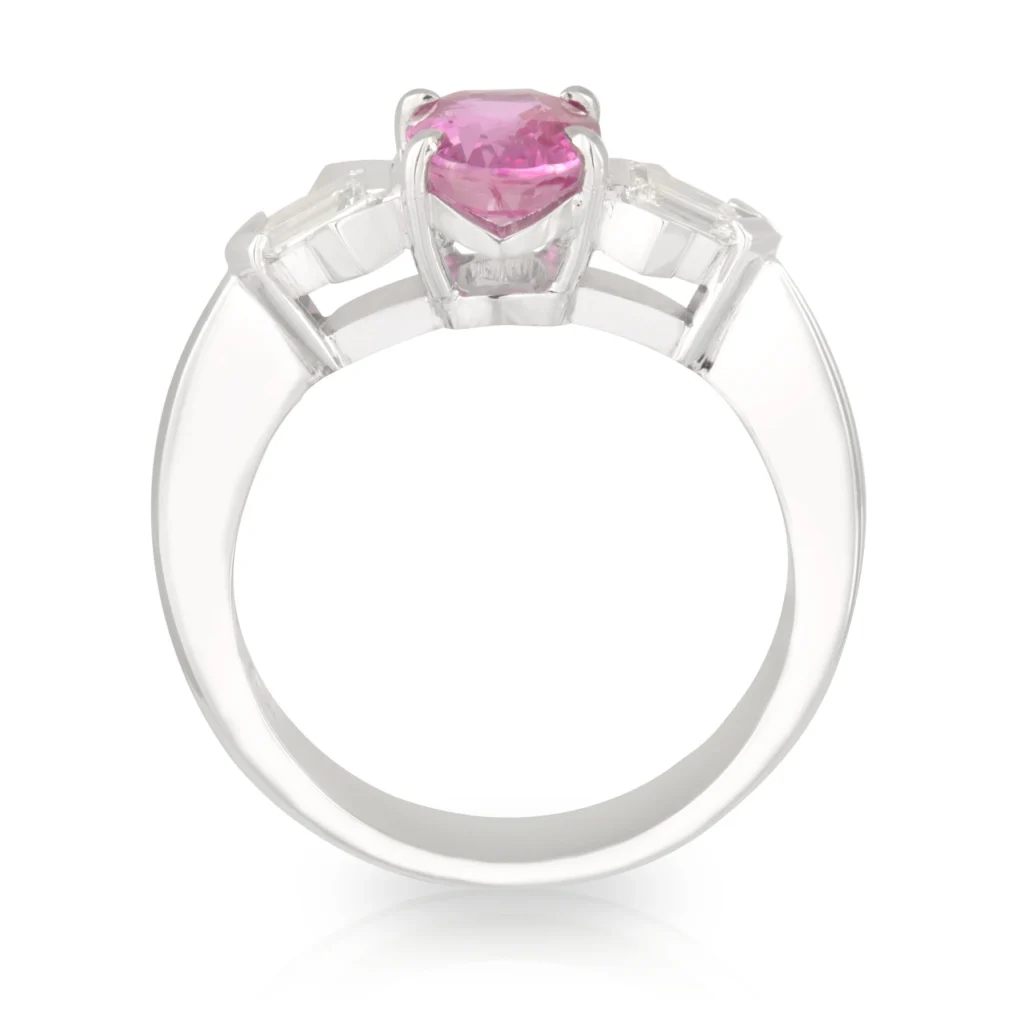 Sapphire and Bullet Diamond Trilogy Ring