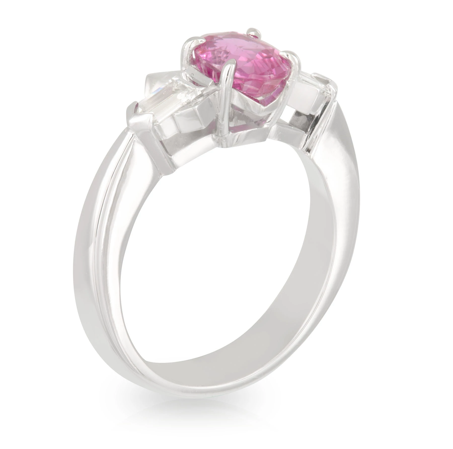 Sapphire and Bullet Diamond Trilogy Ring