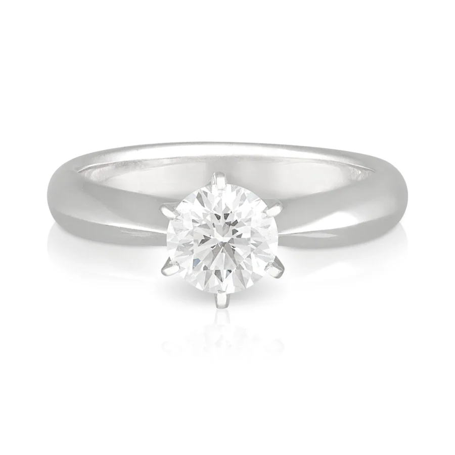 Solitaire 6 Claw Round Brilliant Diamond Engagement Ring