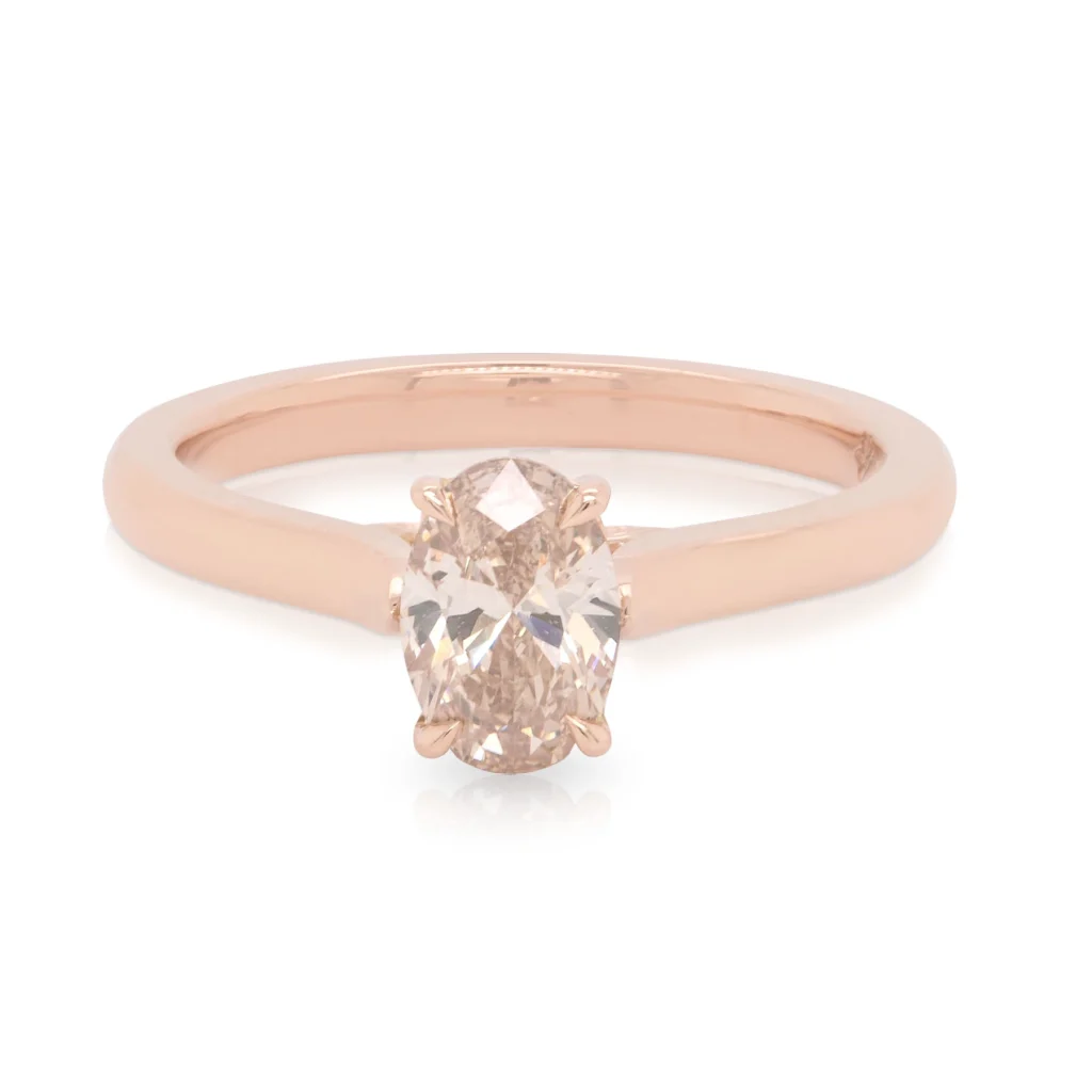Solitaire Cognac 4 Claw Diamond Engagement Ring