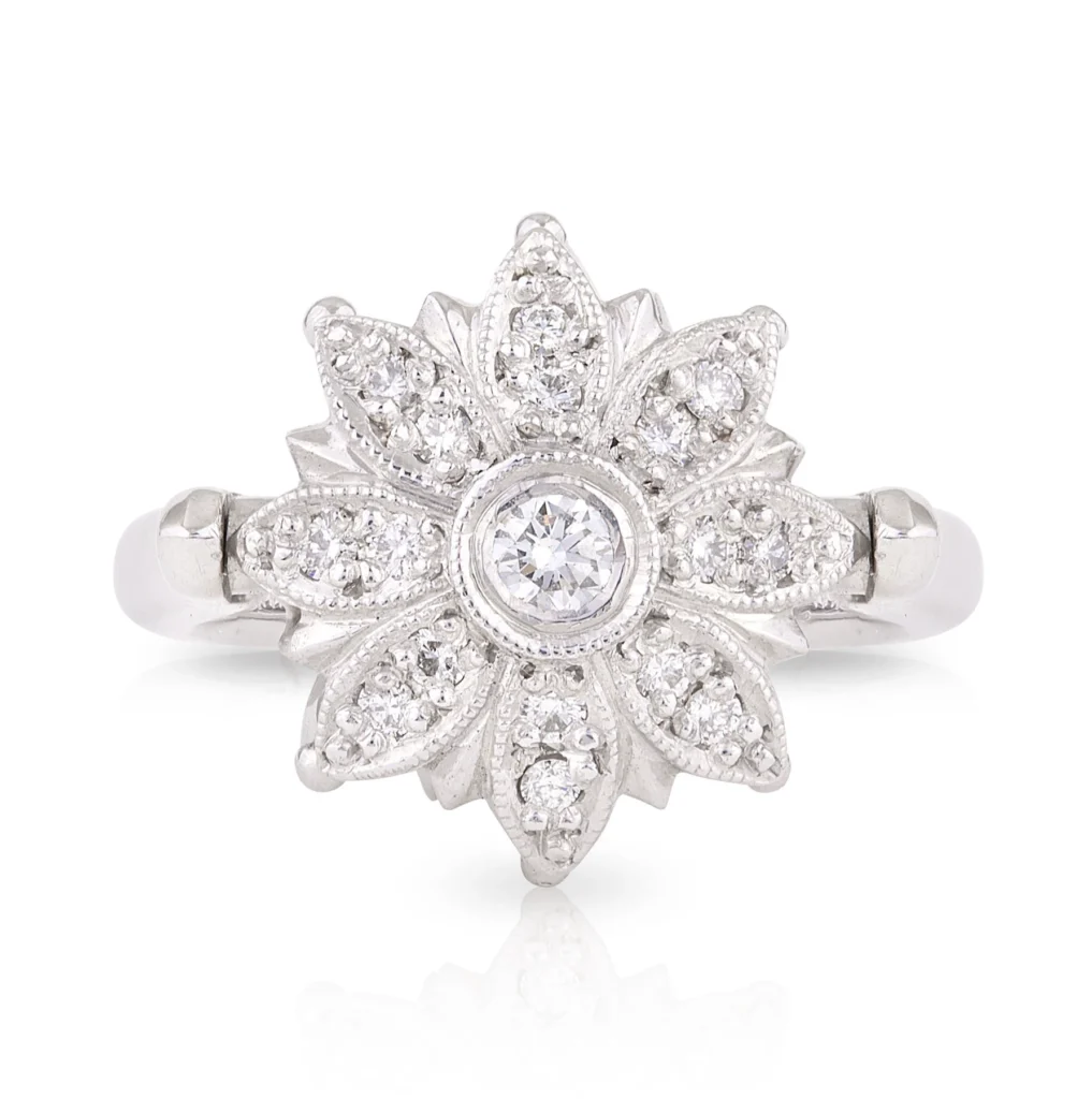 Spinning Diamond Flower Ring