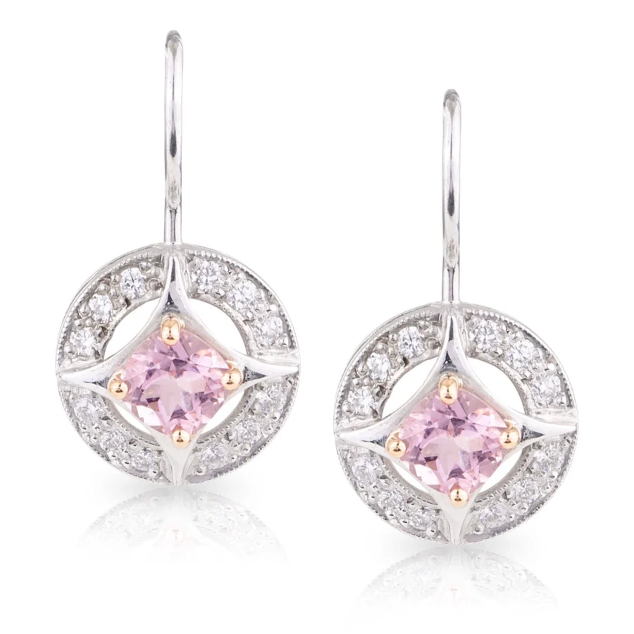 Tammy Morganite and Diamond Earrings