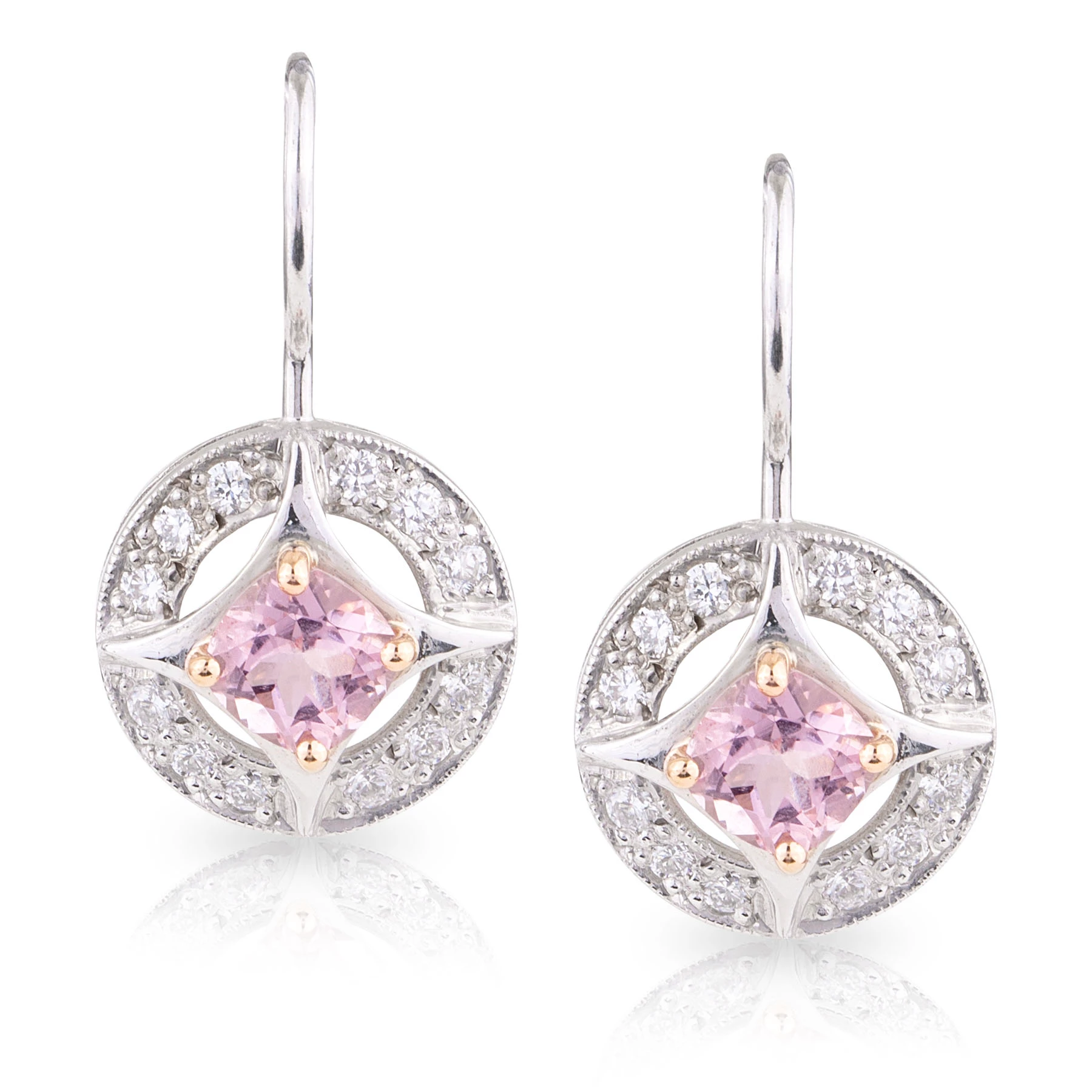 Tammy Morganite and Diamond Earrings