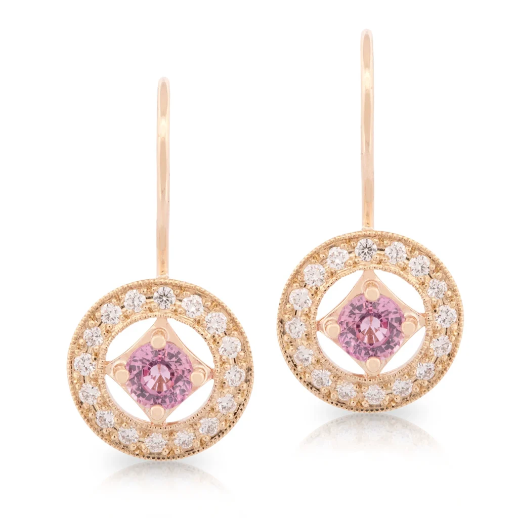 Tammy Pink Sapphire Drop Earrings