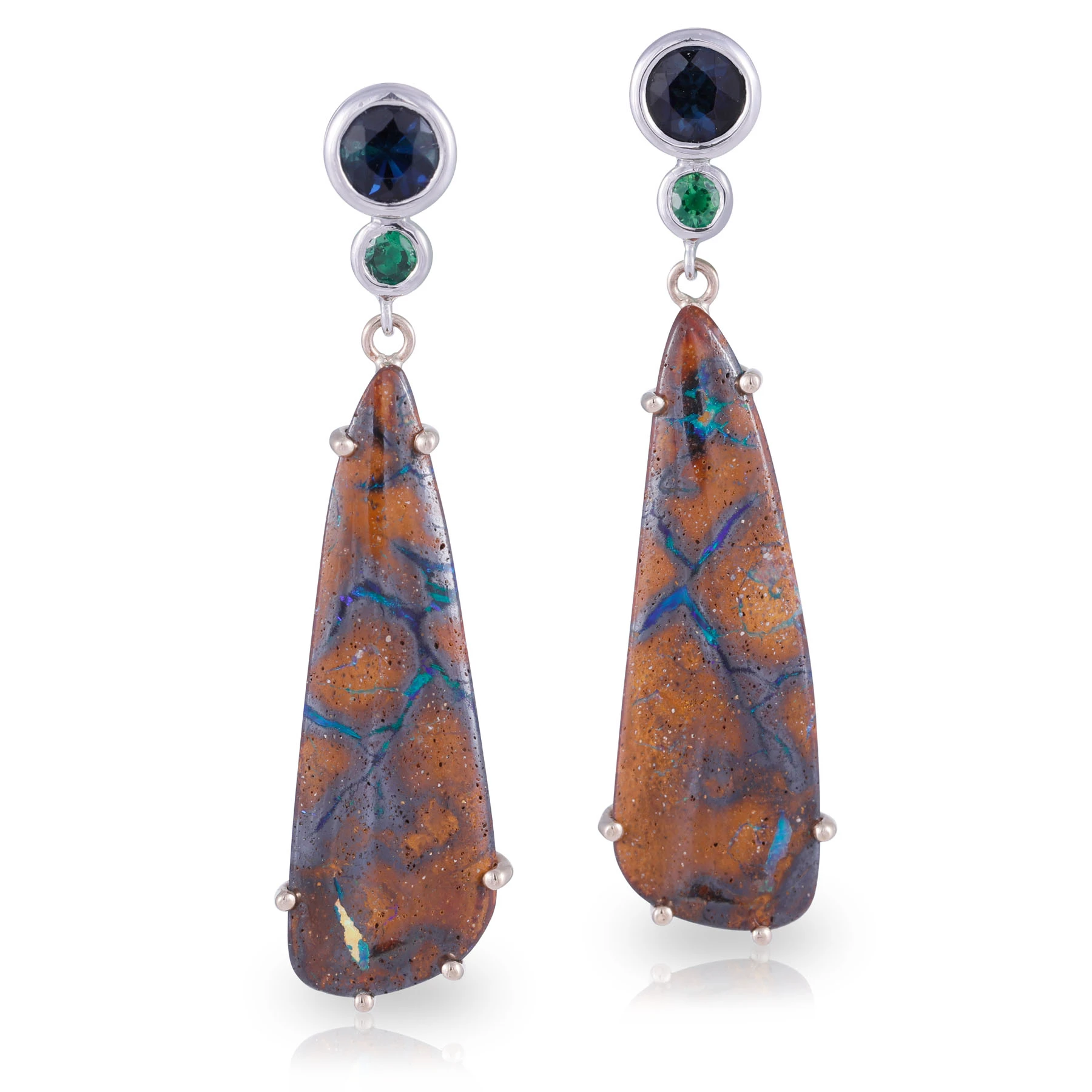 Tourmaline and Boulder Opal Drops