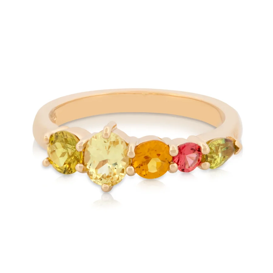 Yellow Orange Green Sapphire Stacker
