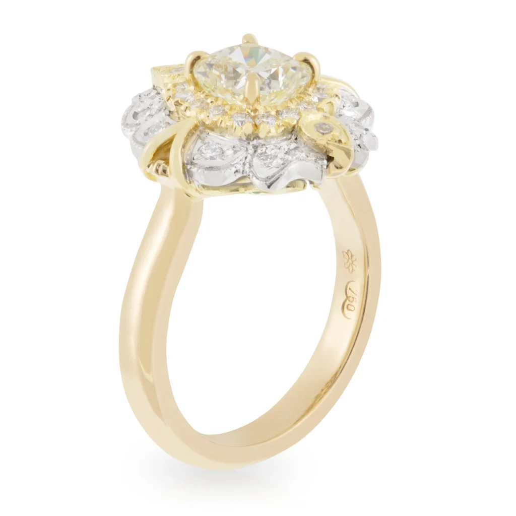 Yellow Tulip Diamond Engagement Ring